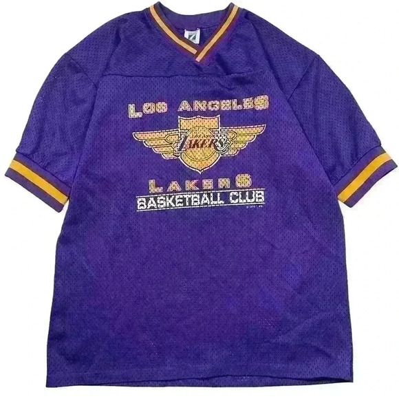 LOGO 7 Other - Vintage los angeles lakers mesh jersey shirt purple yellow vneck top size large